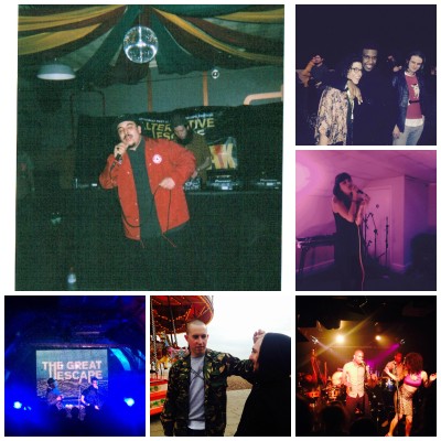 Clockwise from top left: Summer vibes with Kiko Bun, Novelist giving M.D. Mel his best smile, Tears & Marble, Kuenta i Tambu, Bromantic moment between Outpost's Sam and Laurie from Slaves, Griming it up with Novelist and Mumdance 